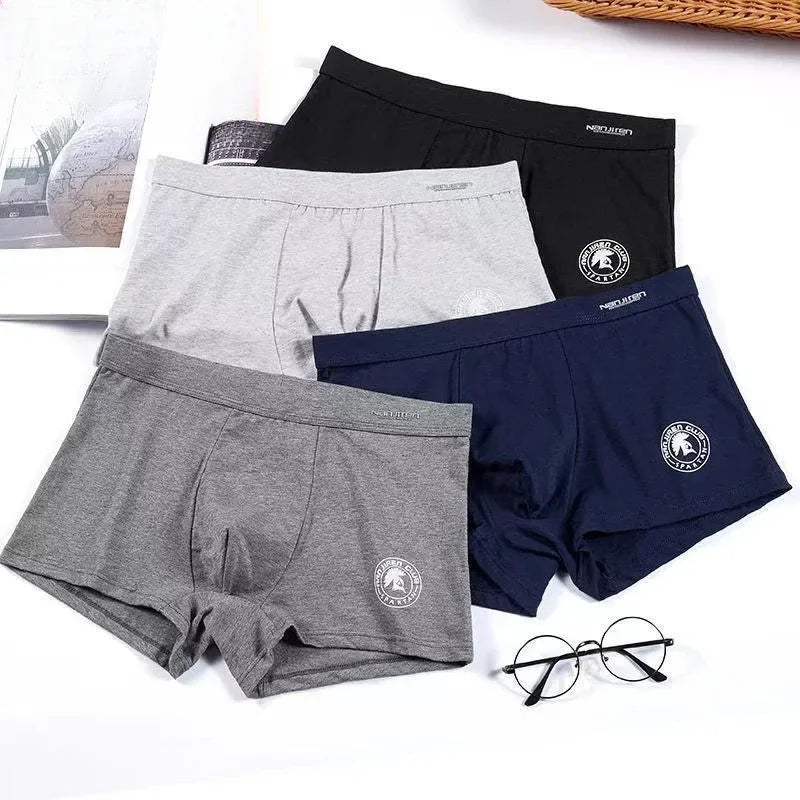 4 Pack Men's Plus Size Boxer Shorts 100% Cotton Anti-Chafe Underwear  Big & Tall Breathable Loose Fit Elastic Waistband Boxers