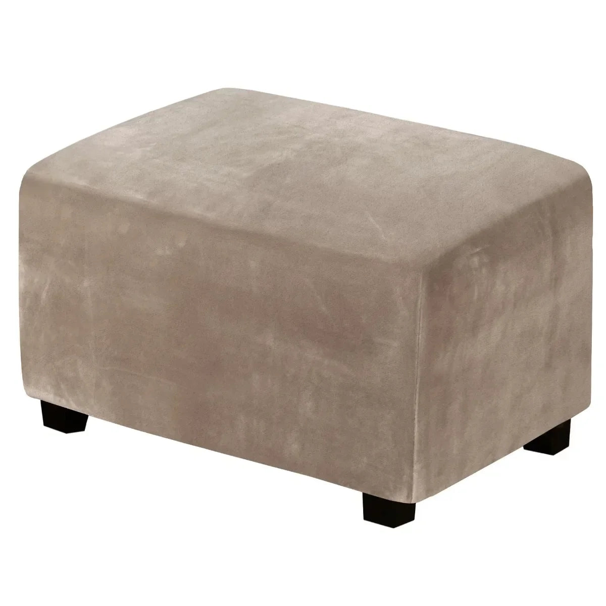 1 Housse de Tabouret Bas Rectangulaire en Velours Élastique, Épaisse et Ultra Douce, Antidérapante et Lavable, Protection de Meuble
