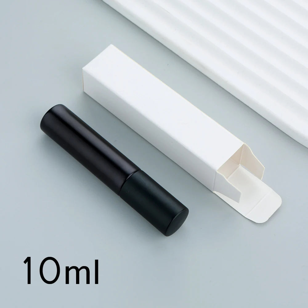50/100 Stück 5ml 10ml Matt Schwarzer Parfümflakon Mit Verpackung Atomizer Leere Parfüm-Probenflaschen Benutzerdefiniertes LOGO Extra Bezahlen