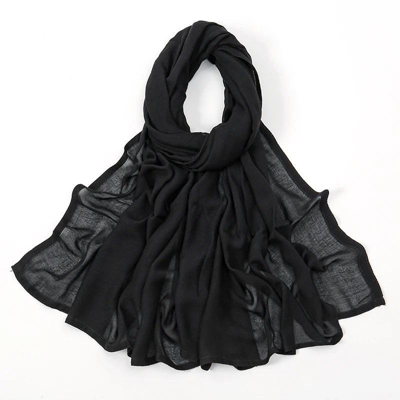 Neuer 170*70cm muslimischer Modal Hijab Viskose-Baumwoll-Schal für Frauen, einfarbig, Kopftuch, islamischer Turban, Haarband, Schleier