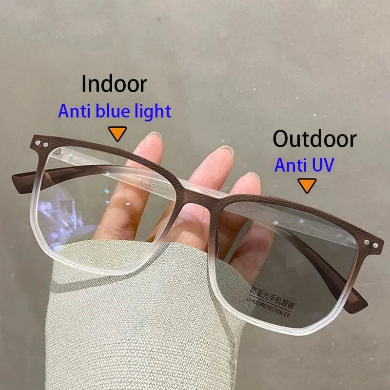Modedesign photochrome Myopiebrillen für Herren Damen Luxus Anti-Blaulicht-Brillen Unisex Augenschutzbrillen
