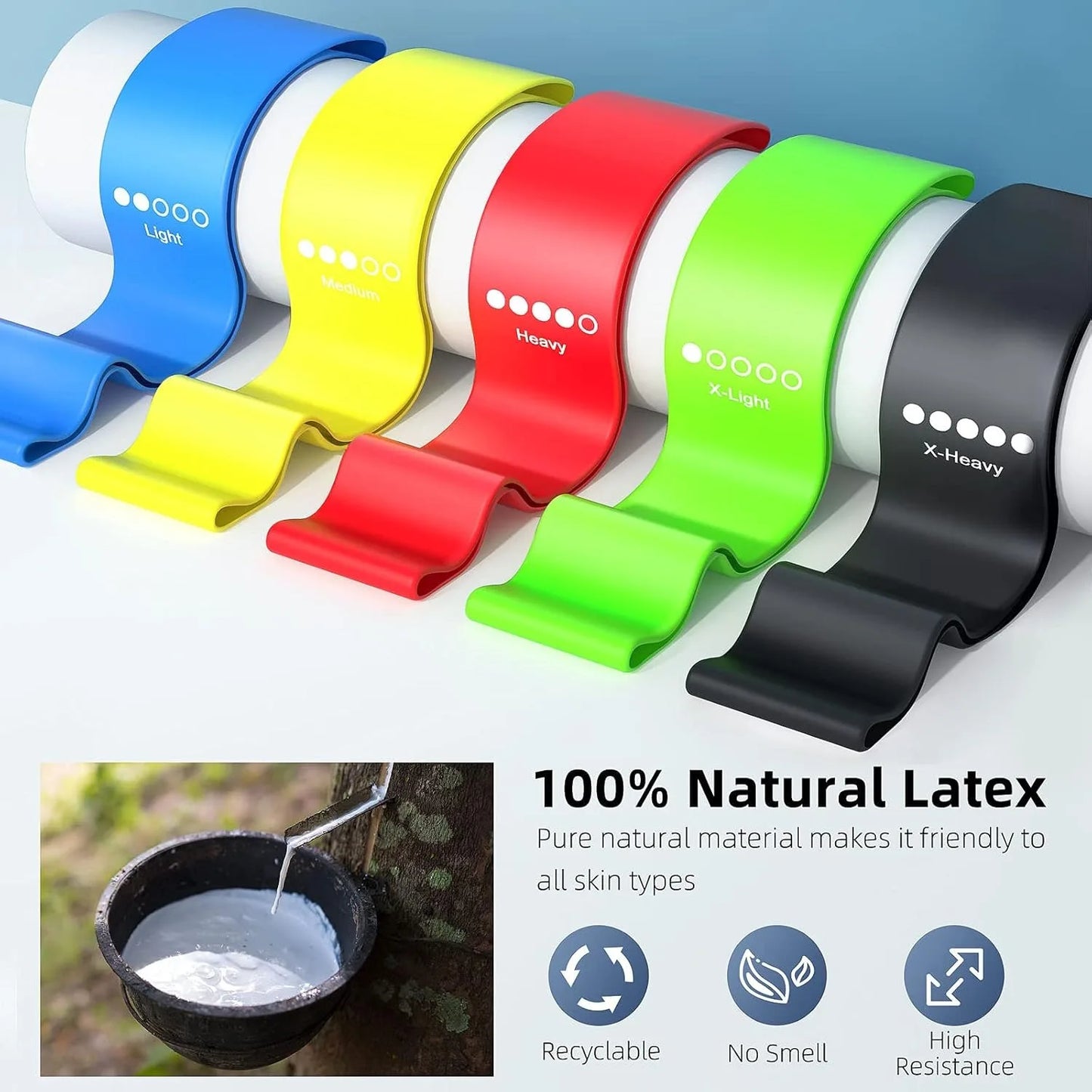 TPE-Widerstandsbänder Fitness Set Gummischlaufen Widerstandsbänder Krafttraining Workout Expander Yoga Gym-Ausrüstung Elastisches Gummiband