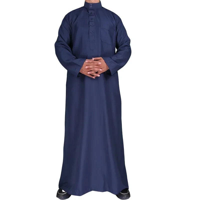 Neu 2025 Naher Osten Muslim Männer Kleid Langarm Jubba Thobe Ramadan Eid Dishdasha Robe Muslimisch Islamische Kaftane Arabische Kleidung