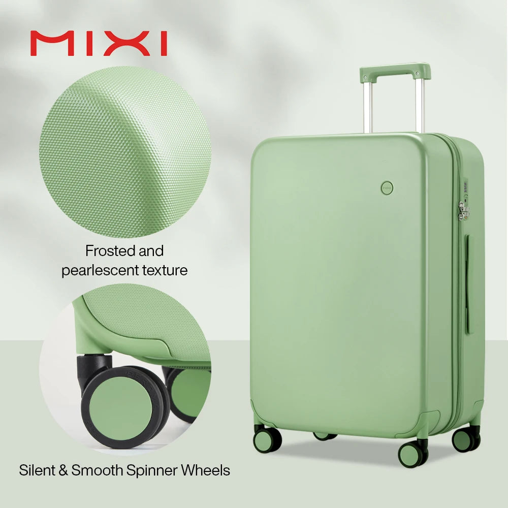 Mixi Puristisches Design Reisekoffer Herren Trolley 14 20 24 26 Zoll Rollkoffer Hartschale Feingitter Damen Koffer