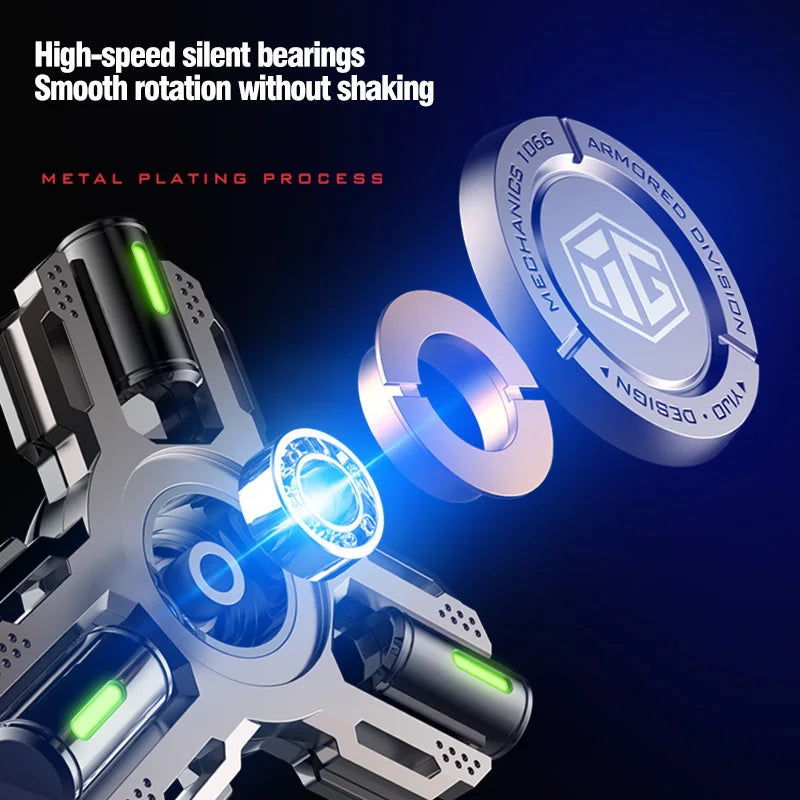 Permanenter Leucht-Fidget Spinner Hand Spinner Legierungsmaterial Lange Rotation Hohe Geschwindigkeit EDC Kind Erwachsener ADHS Stressabbau Spielzeug Geschenke
