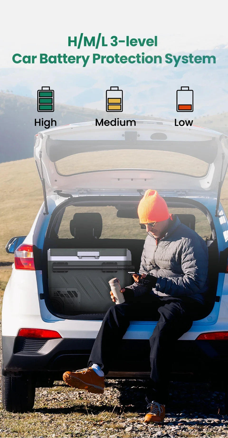 Réfrigérateur/congélateur portable à compresseur Elite 40L 50L 60L pour voiture 12/24V DC 100-240V AC Mini réfrigérateur pour camping, barbecue, ultime