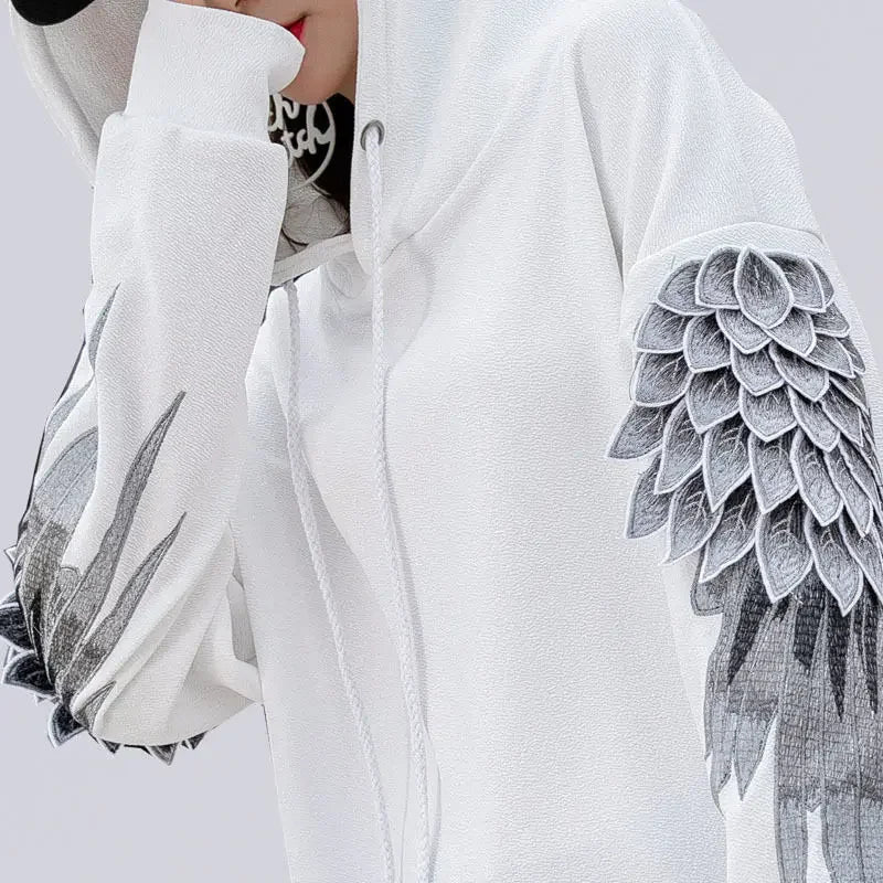 Sweat-shirt Homme à Capuche Brodé Vêtements Masculins Hip Hop Sweats à Capuche Chemise Blanche Luxe Sans Marque Streetwear Automne Pas Cher Emo