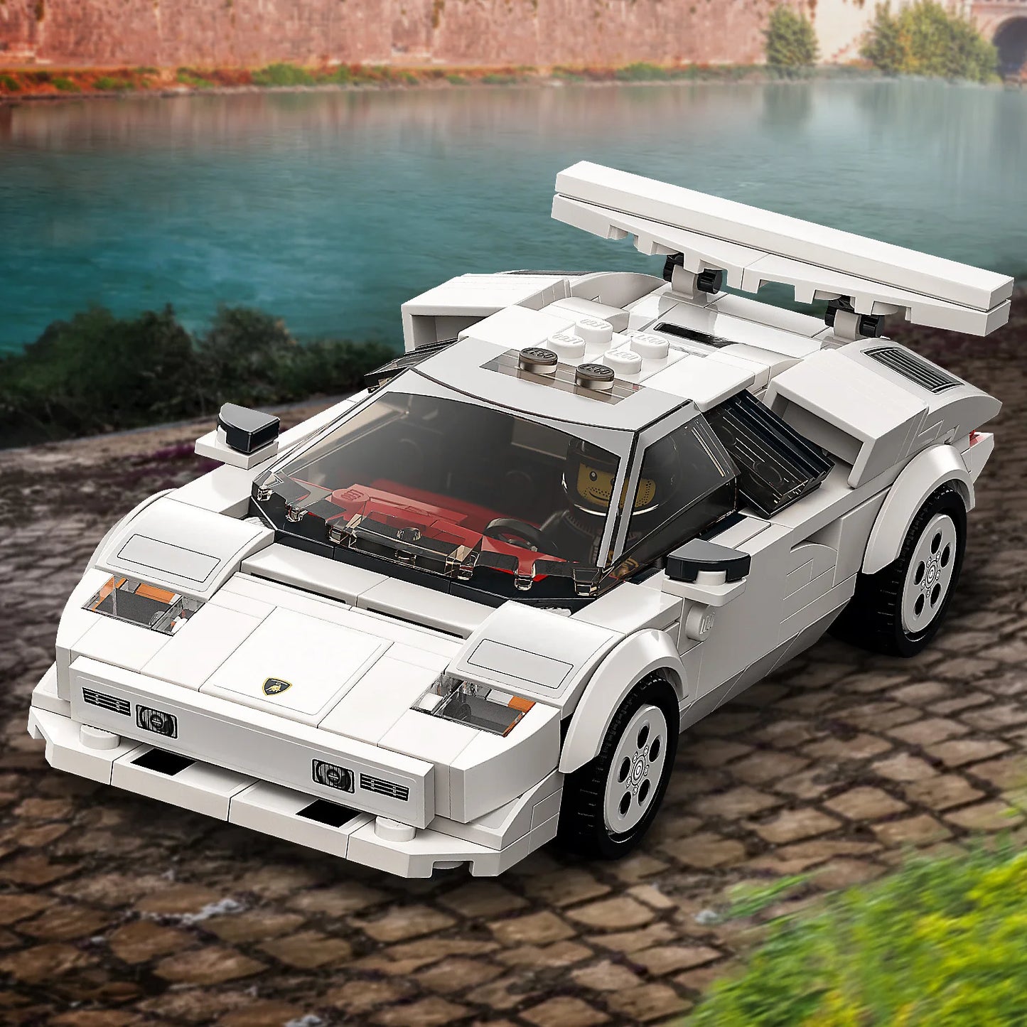 LEGO Speed Champions Lamborghini Countach 76908 Rennwagen-Spielzeug-Sammelbausatz Rennfahrer-Minifigur als Geburtstagsgeschenk