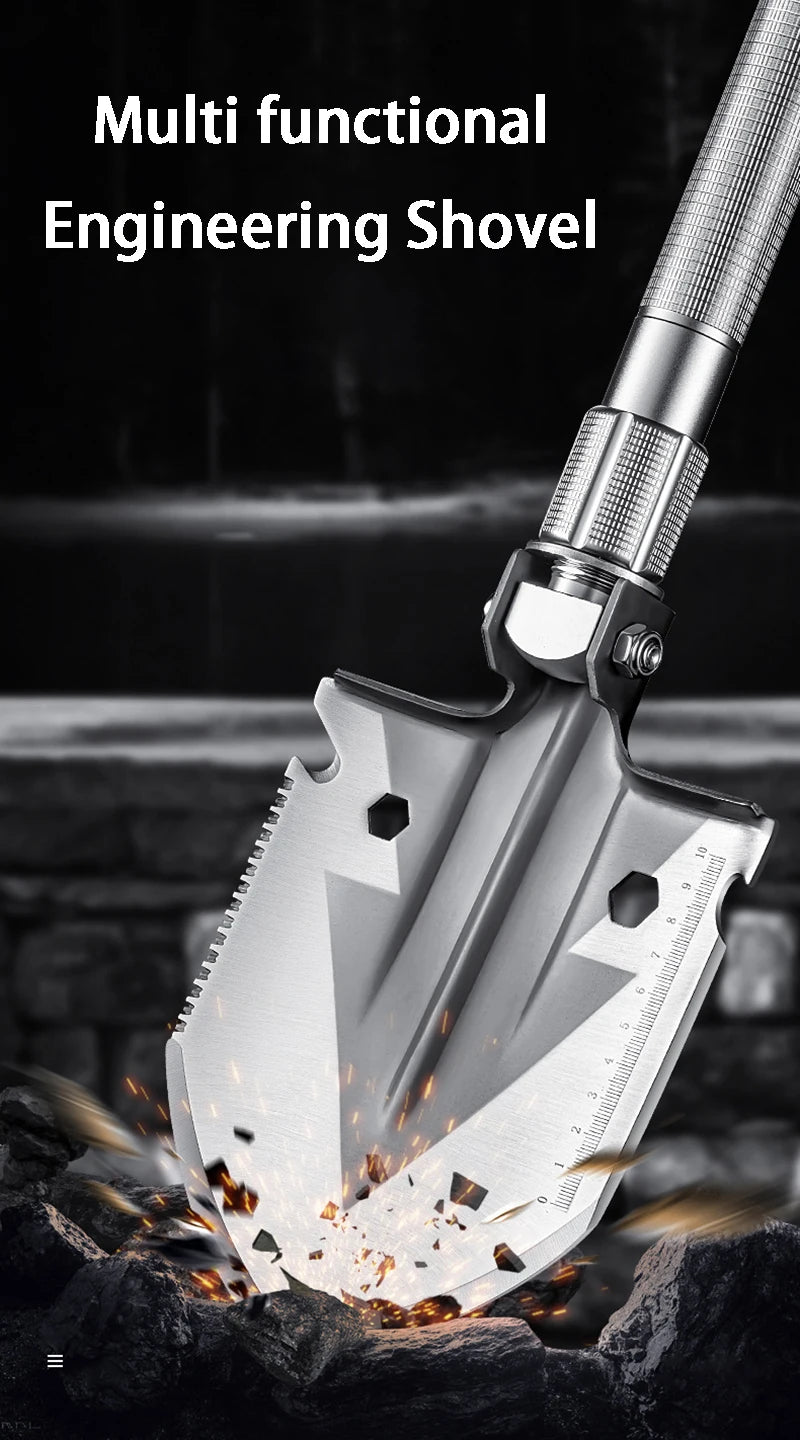 Pelle pliante multifonctionnelle, pelle d'ingénieur embarquée pour l'extérieur, pelle de survie pour le tourisme et le camping, outils de jardinage à main