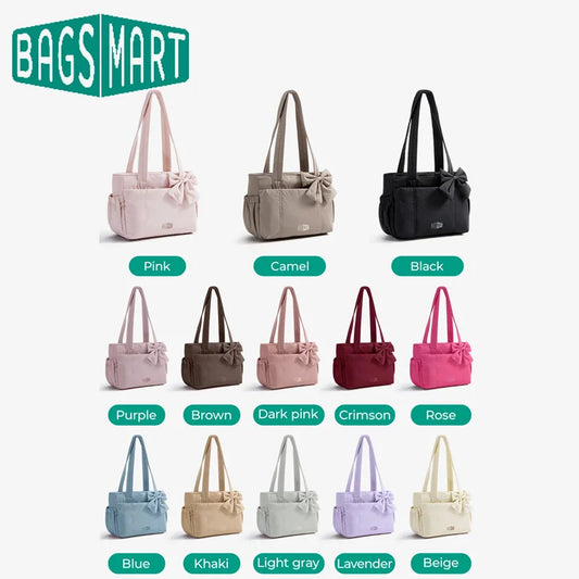 BAGSMART Tragetasche in drei Größen mit mehreren Taschen, gesteppte Handtasche, lässige Umhängetasche, Puffer-Tasche mit großem Fassungsvermögen