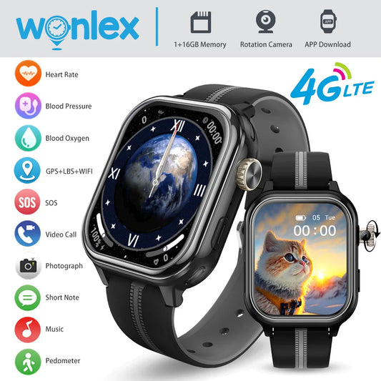 Wonlex KT39 4G Kids GPS Smart Watch With Rotation Camera GPS Real-time Location Tracker 1+16GB Video Call Children Smart Watch
