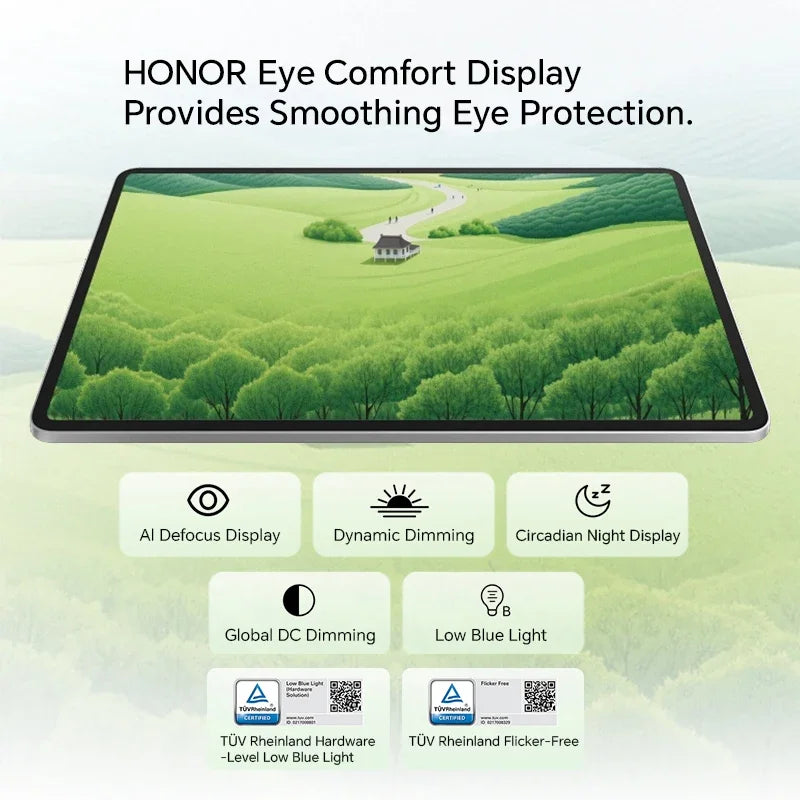 Nouvelle HONOR Pad 10 Version Globale 2025 Écran Confort Visuel HONOR 12,1" WIFI 2.5K Batterie Haute Densité d'Énergie 10100mAh MagicOS 9.0