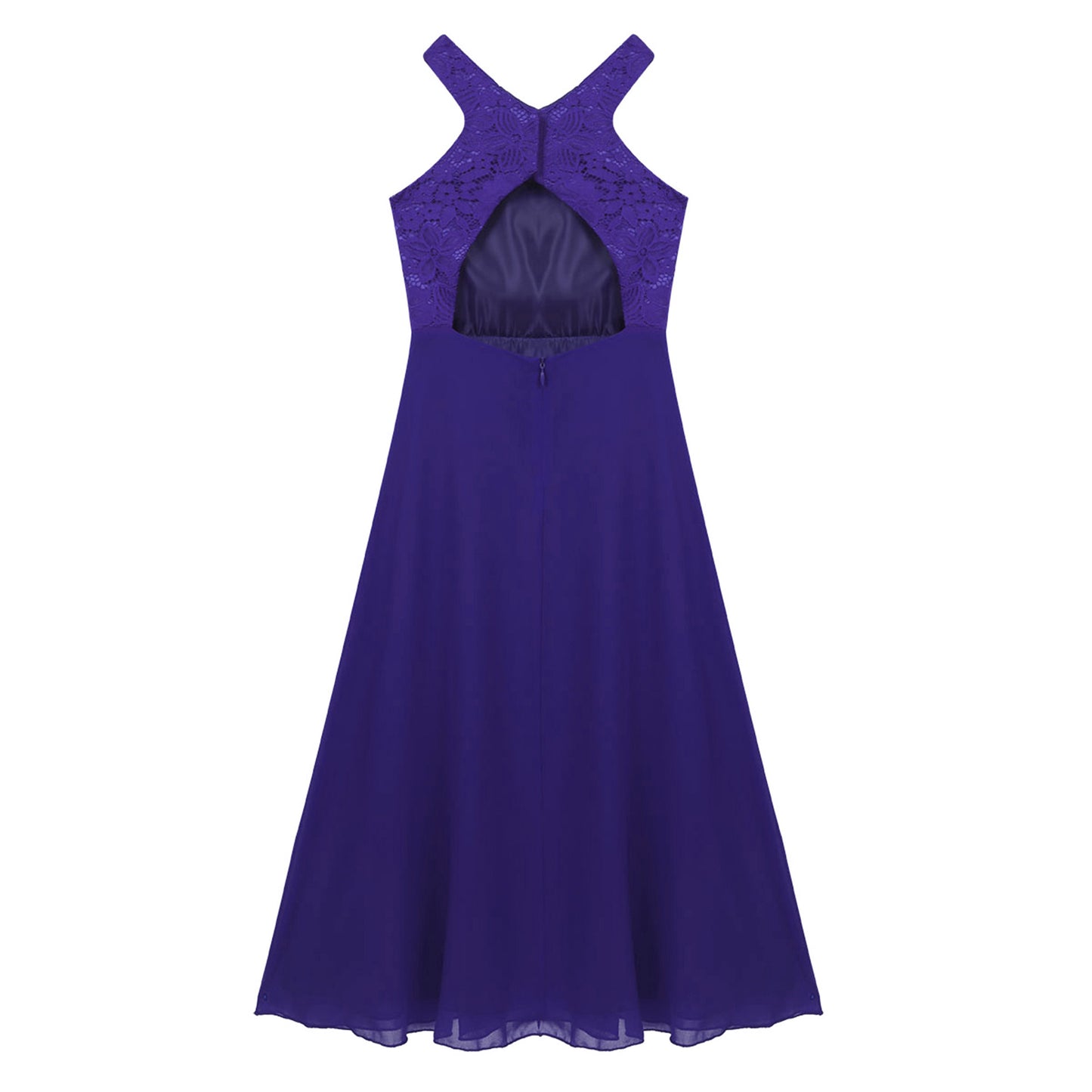 Robe de demoiselle d'honneur en mousseline florale avec découpe au dos pour enfants, tenue de fête d'anniversaire ou de mariage pour filles