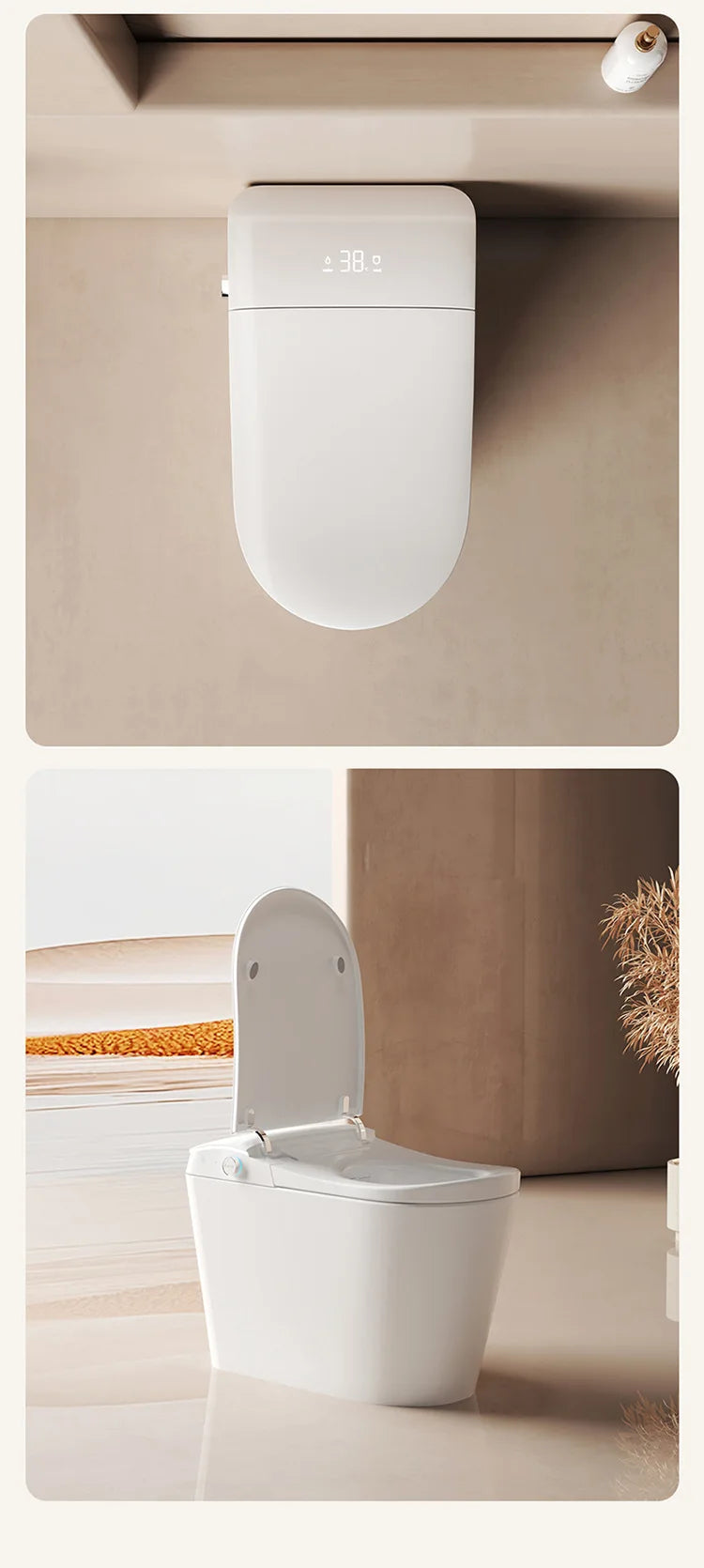 PYJ Muse No. Toilettes intelligentes sans limite de pression d'eau Toilettes domestiques ergonomiques Entièrement automatiques à l'avant indépendant