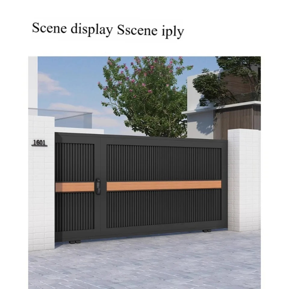EXW Porte coulissante de villa en alliage d'aluminium moderne et simple, jardin extérieur, traduction artistique électrique, entrée de garage sécurisée.
