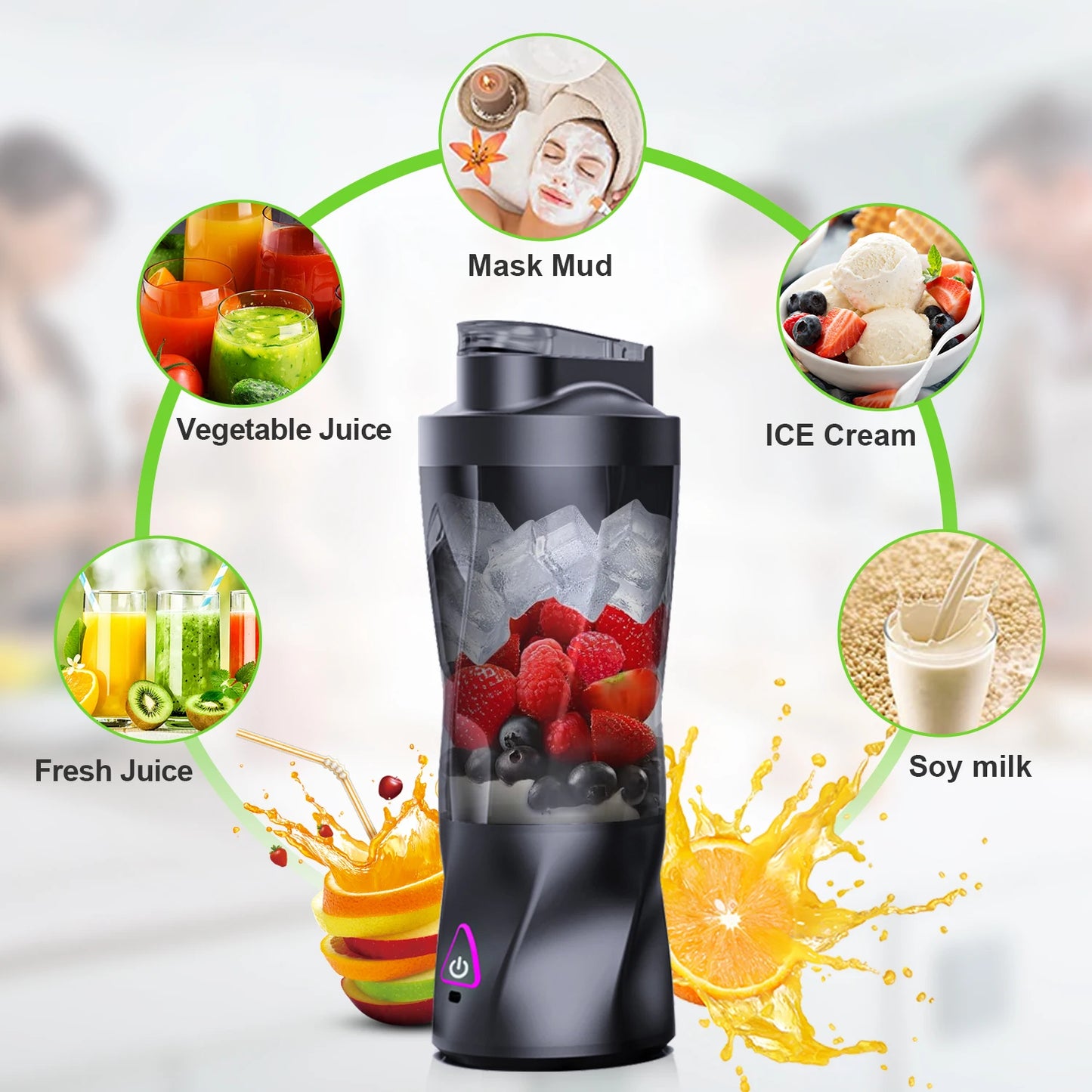 Mixeur Presseur Électrique Portable Fruits Frais 700ML Multifonctionnel USB Rechargeable Shakes Smoothies Blender Tasse Mixeur Extérieur