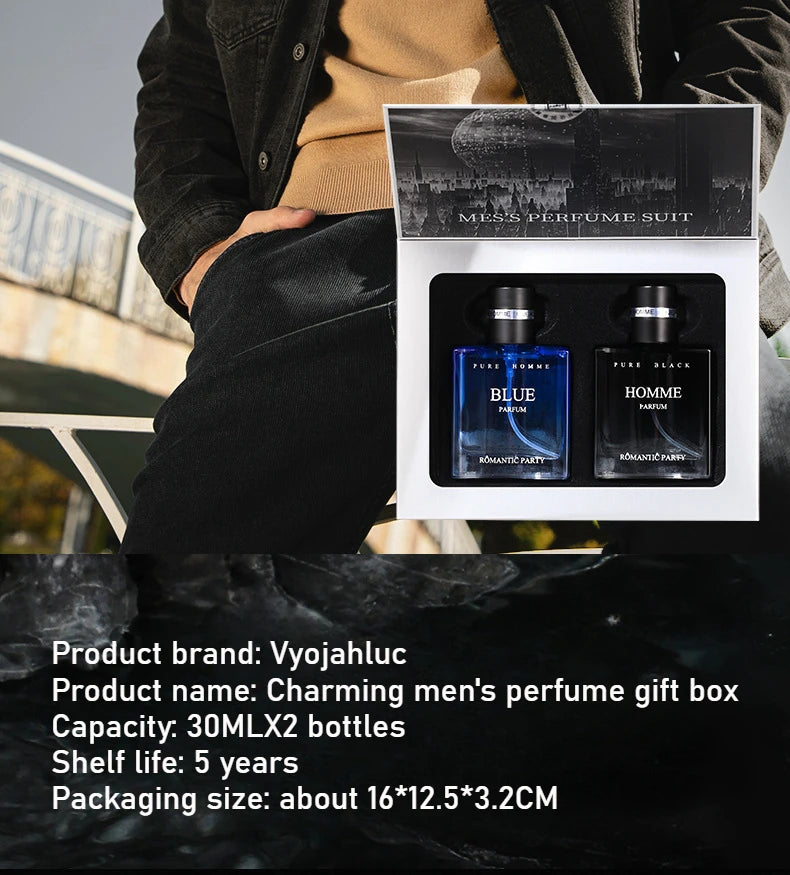 Wild Herren Parfüm Geschenkset 3*30ml Lang Anhaltendes Cologne für Männer Maskuliner Duft Eau De Toilette Kit Herren Tägliches Körperspray Box