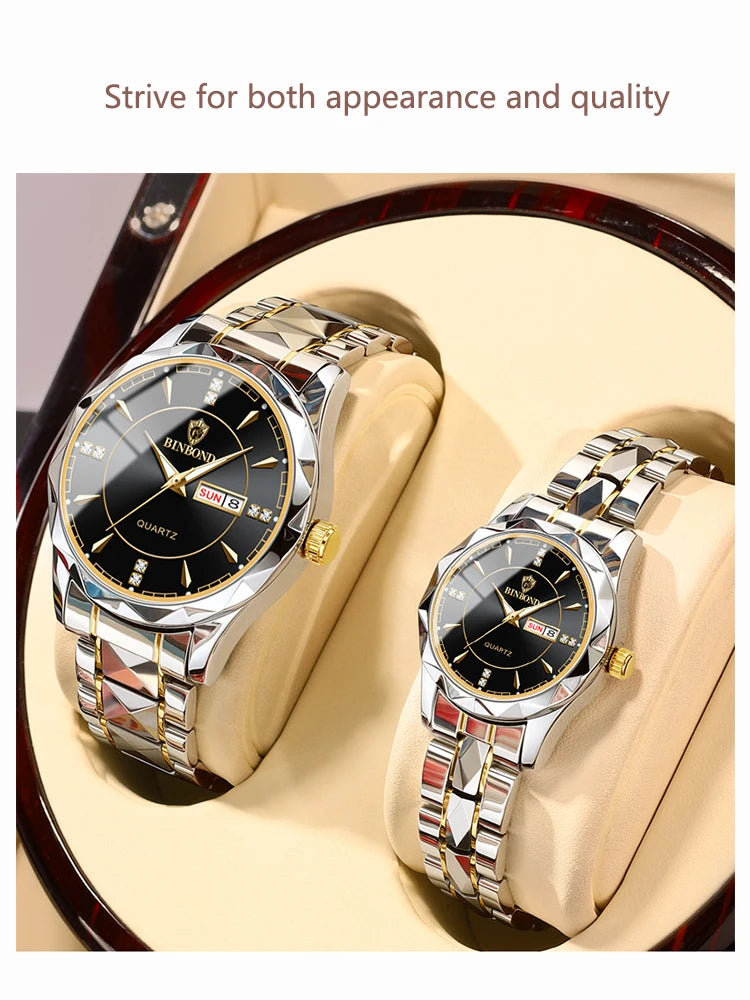 BINBONG Montres Femme Luxe Mode Dames Montre à Quartz Étanche Lumineuse Date Acier Inoxydable Montre-Bracelet Cadeau Petite Amie Amoureux