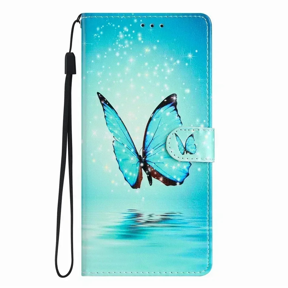 Joli étui à fleurs peintes pour Samsung Galaxy A03 A04S A05 A05S A06 A13 A14 A16 A23 A24 A25 A34 A35 A36 A52S A53 A54 A55 5G Coque