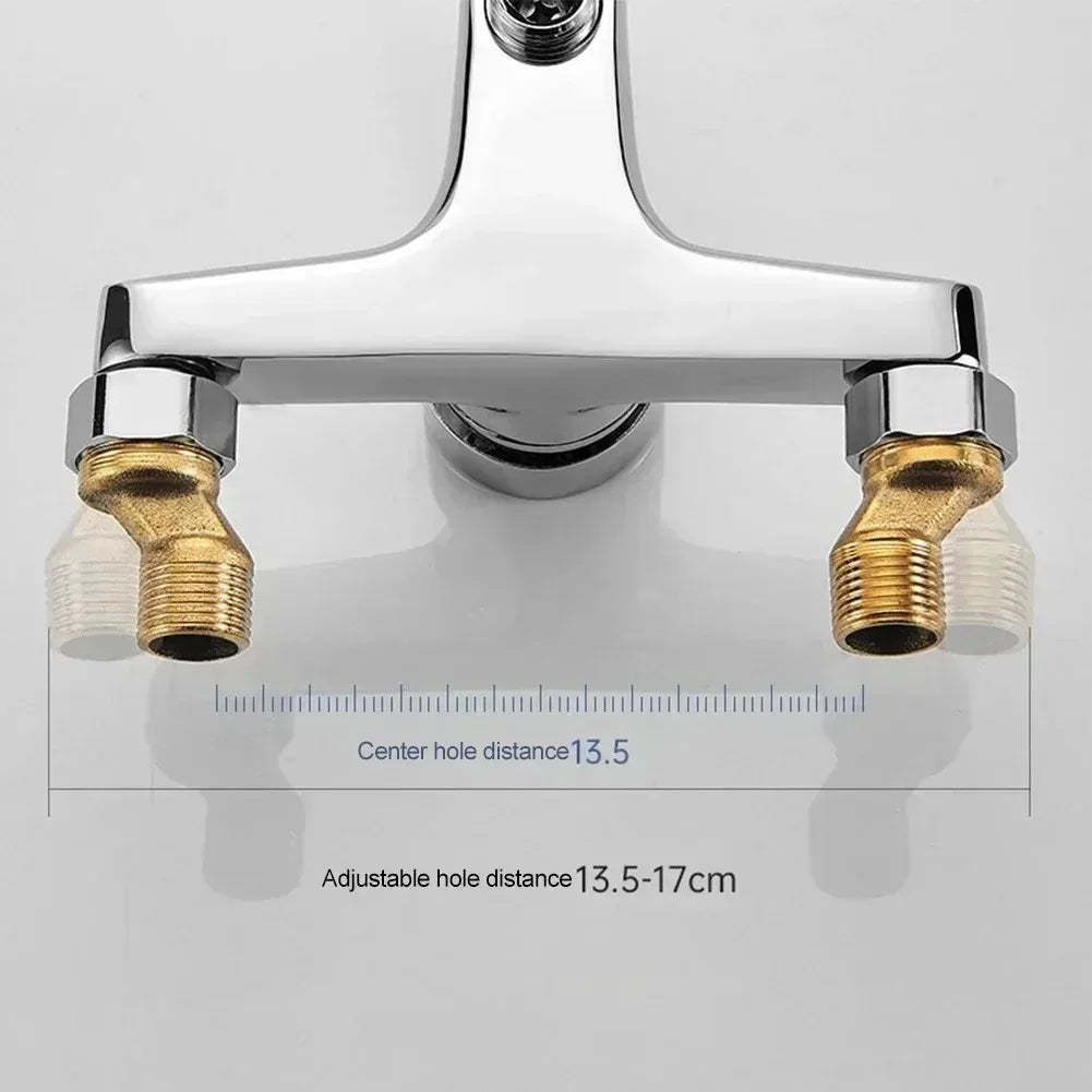 Robinet de salle de bain chromé Robinet de baignoire Fixation murale Robinet de douche eau froide et chaude