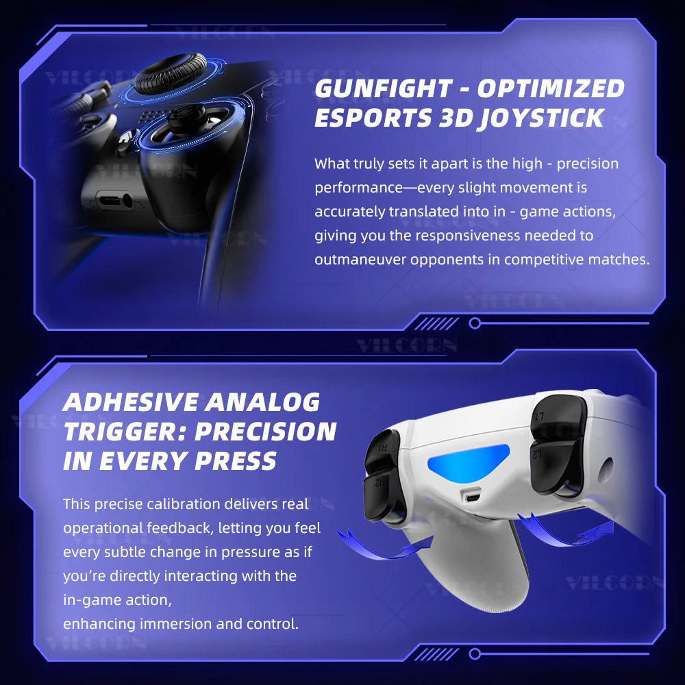 Kabelloses Gamepad für P4 Bluetooth-kompatibler Gamecontroller für P4 Slim/P4 Pro/Steam Plattform Win 10 PC Joystick