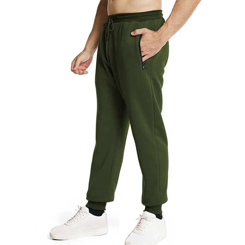 Nouveau Pantalon de Survêtement Homme, Poches Latérales Zippées, Jogging Sport Décontracté, Taille Élastique, Ample, pour le Fitness et la Gymnastique