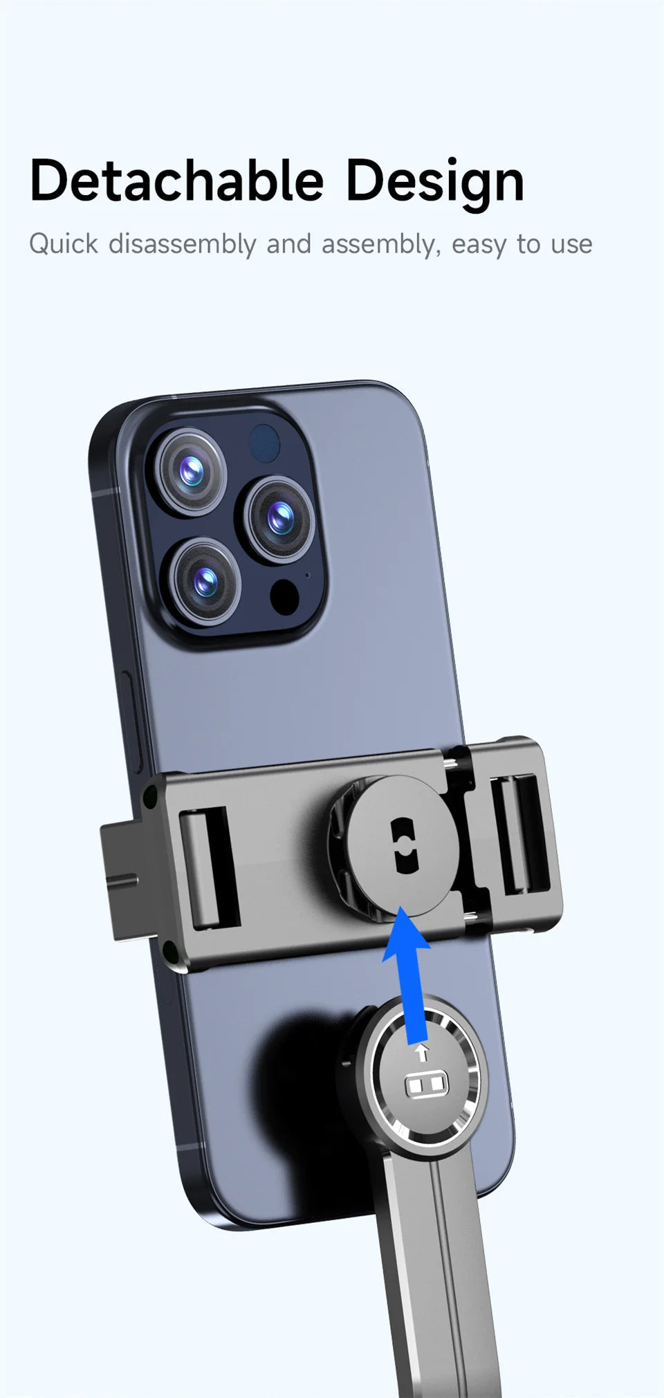 Gimbal Stabilisateur Perche à Selfie Trépied Gimbal Rotation 360 Mode de Prise de Vue Suivi avec Lumière Pour iPhone Xiaomi Téléphone Android