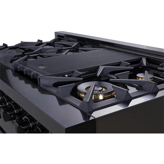 Gasherd 1200mm Breite 3-in-1 Standgerät mit Backofen 6 Kochfelder Gasherd + Gasgrill, Edelstahlofenklappe