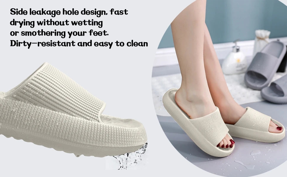 Sliders Cloud Slippers Non-Slip Mens Womens Slippers Cloud Sliders Soft Flip Flops with Thick Sole for Shower Bathroom