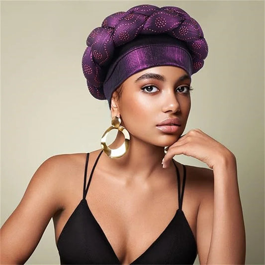 Handmade Diamonds Briad African Headtie Turban Female Head Wraps Pre-Tied Headscarf Bonnet Nigeria Wedding Party Headpiece