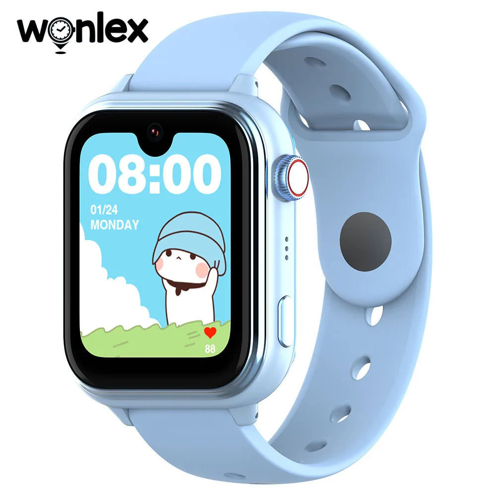 Montre intelligente GPS Wonlex KT37 pour enfants avec assistant vocal IA, application de surveillance, suivi de localisation WiFi, appel vidéo 4G