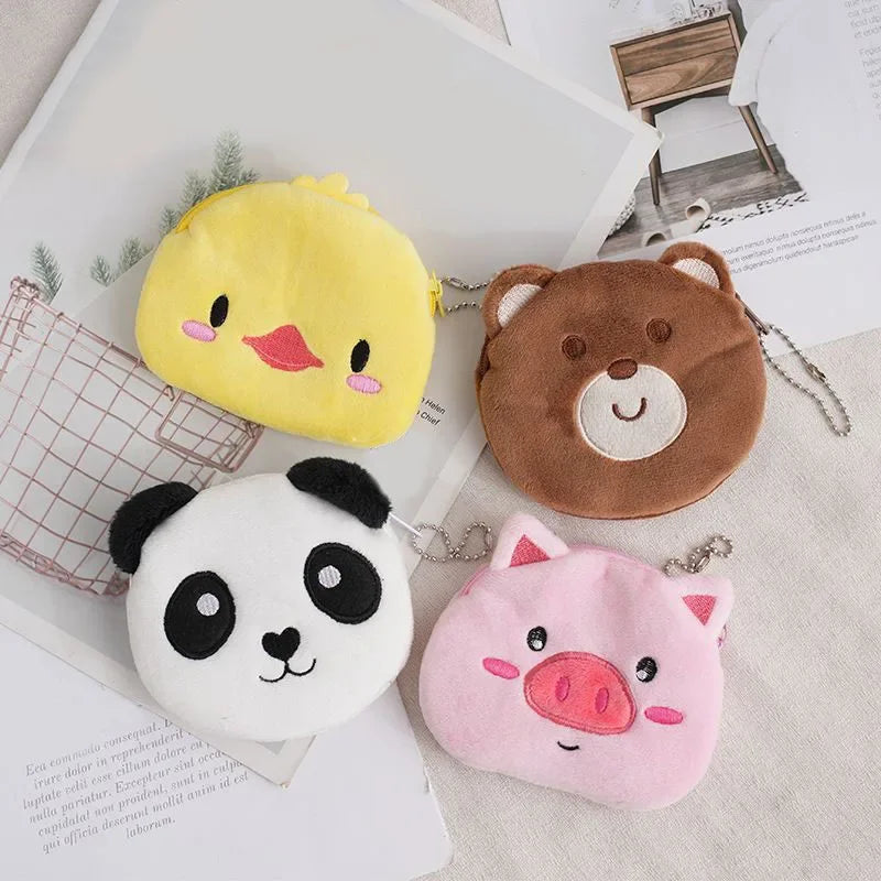 Cartoon Süße Schweinchen Geldbörse Kawaii Portemonnaie Weiche Plüsch Münztasche Schlüssel Kopfhörer Münz-Organizer Beutel Reißverschlusstasche Kindergeschenk