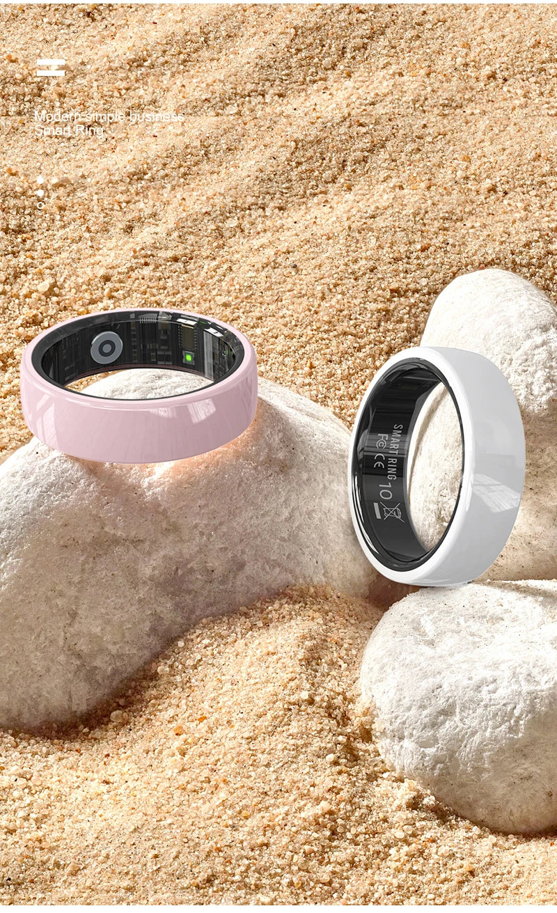 Bague Intelligente R12 Étanche 5ATM avec Étui de Chargement Hommes Femmes Moniteur de Fréquence Cardiaque et de Sommeil Smart Ring Sport Pour Téléphone Xiaomi Samsung
