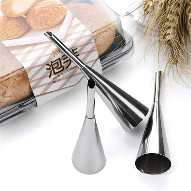 Spritzbeuteltüllen Edelstahl Cupcake Kuchen Dekorierspitzen für Brandteigcreme Gebäck Spritztüllen Backzubehör