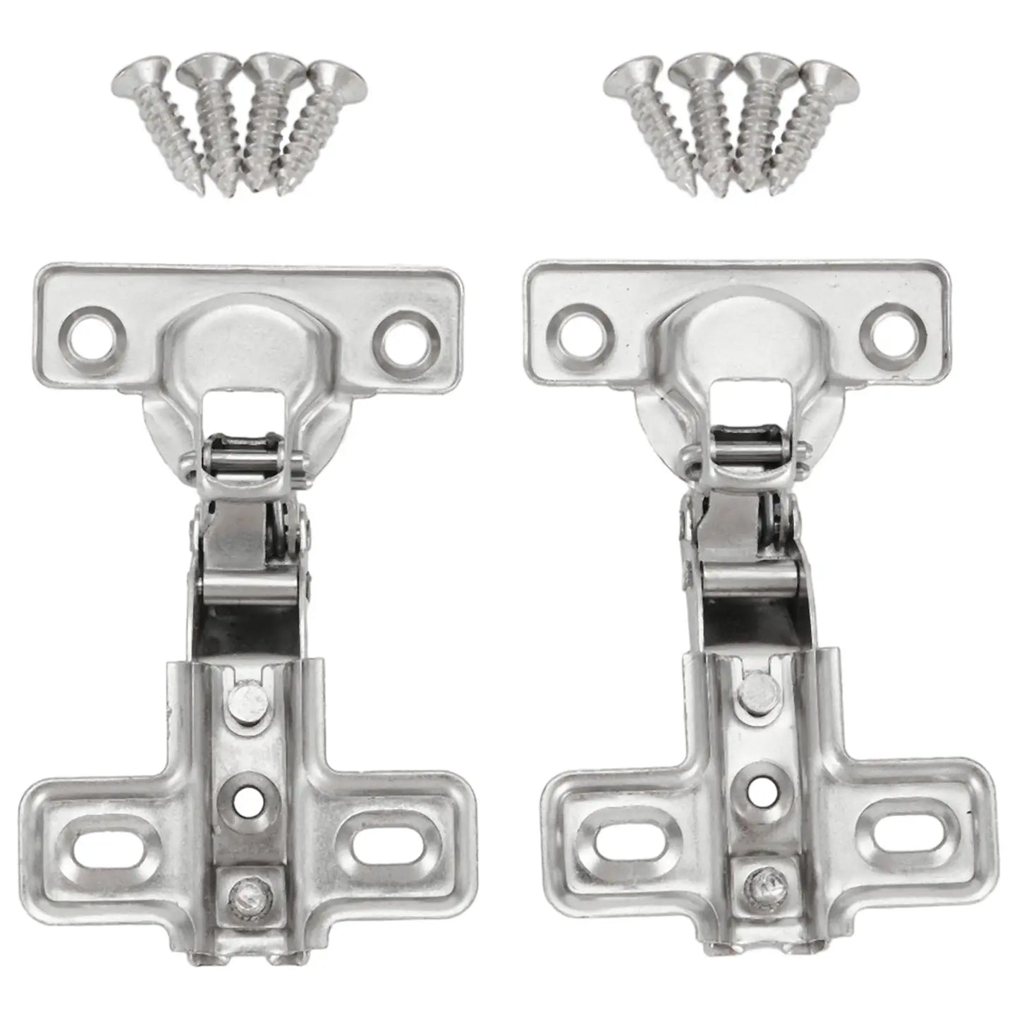Lot de 2 charnières de meuble souples de 25 mm avec amortisseur pour porte d'armoire de cuisine, quincaillerie de tamponnement en acier inoxydable