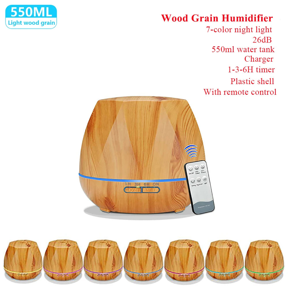 Aroma-Diffusor Ätherisches Öl Aromatherapie Ultraschall-Luftbefeuchter Automatische Fernbedienung Luftbefeuchter 300 500 1000ml