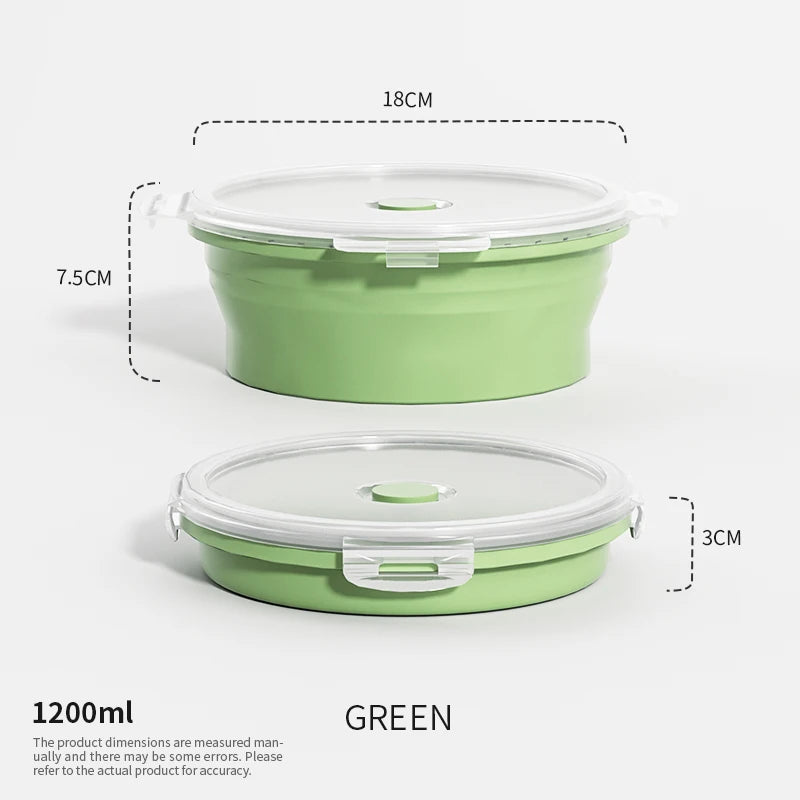 Boîtes de Conservation Alimentaire Pliables Boîte à Repas en Silicone avec Couvercle Bols Alimentaires Boîte à Repas Empilable pour Cuisine et Congélateur