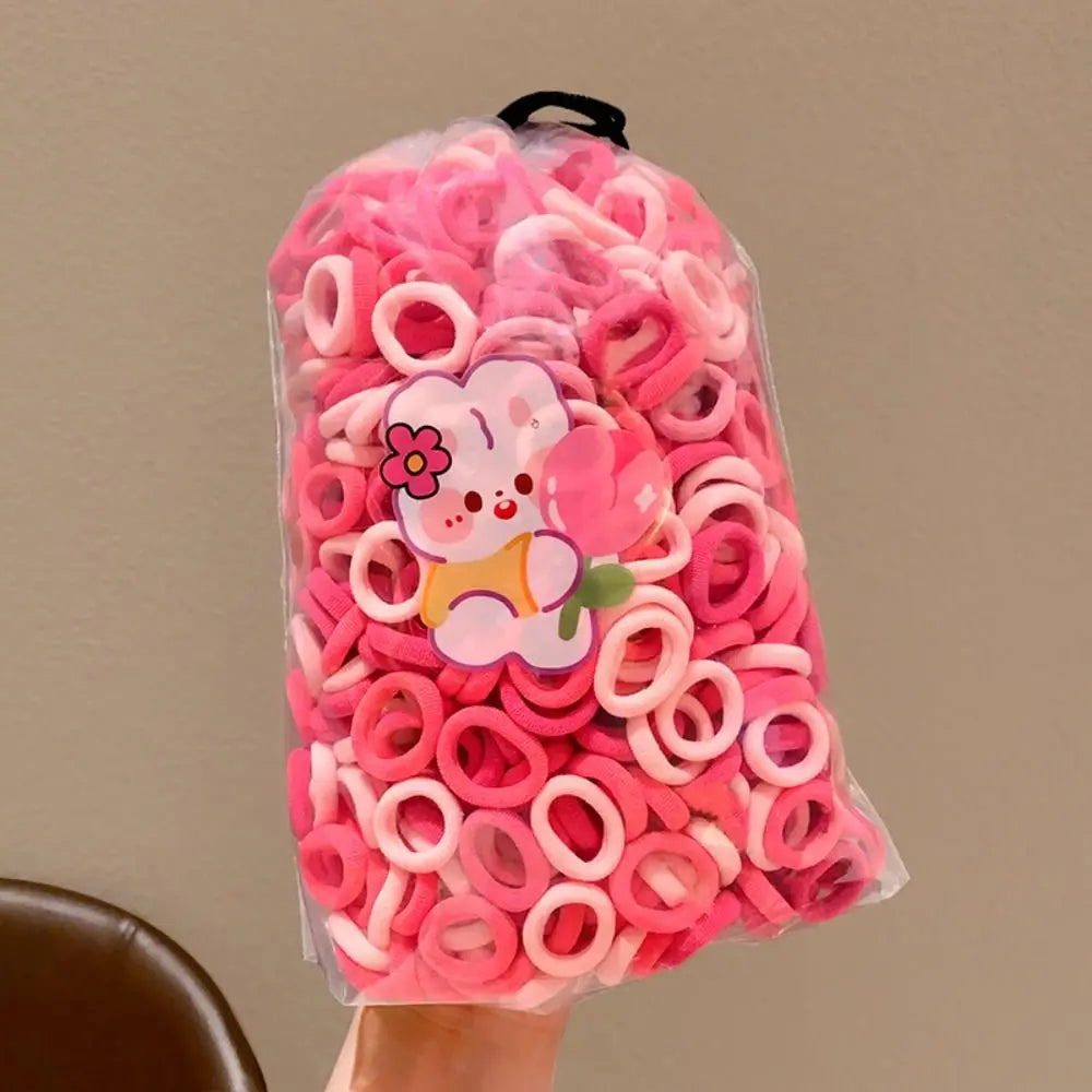 Lot de 100 bandeaux pour enfants marron et noir, mini élastiques mignons, corde à cheveux couleur bonbon, anneau à cheveux coréen sans danger, couvre-chef pour enfant