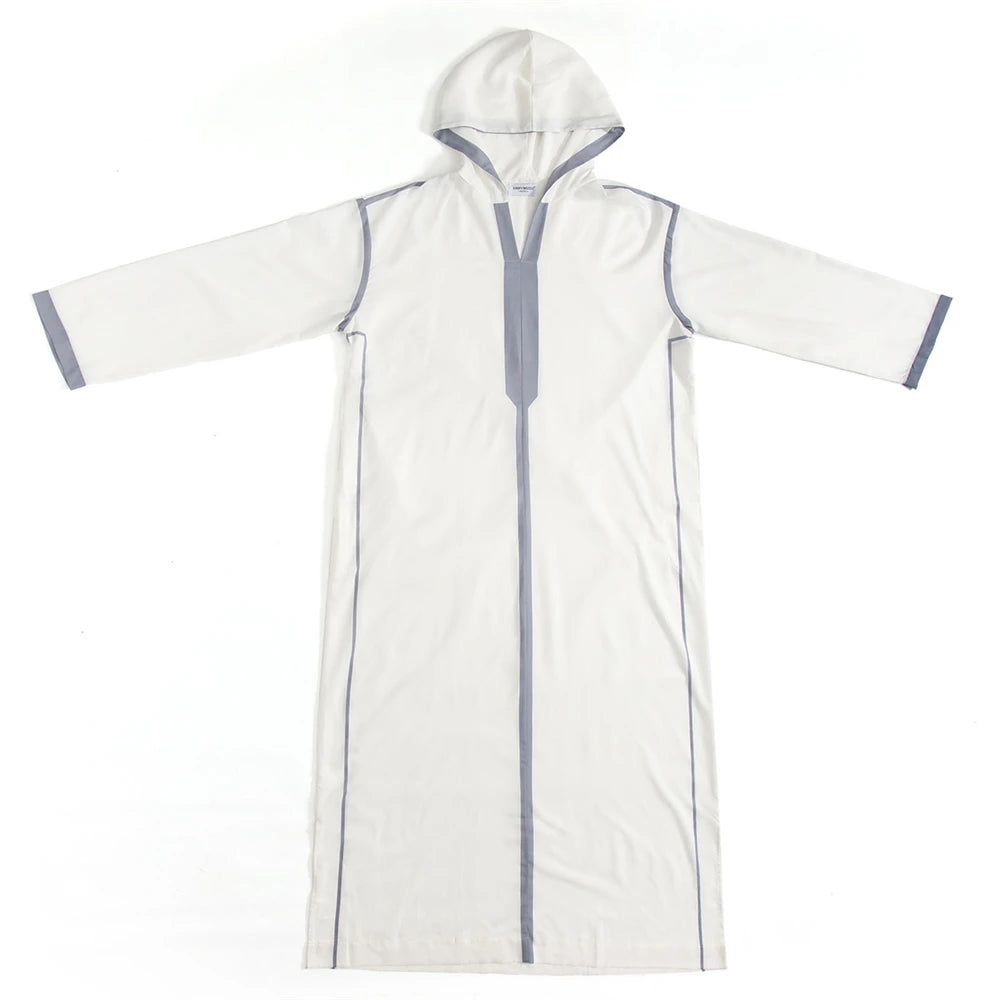 Islam Herren Kapuzen Maxikleid Jubba Thobe Saudi Arabisches Gewand Marokko Kaftan Dubai Türkei Abaya Muslimische Kleidung Ramadan Abayas Kleid