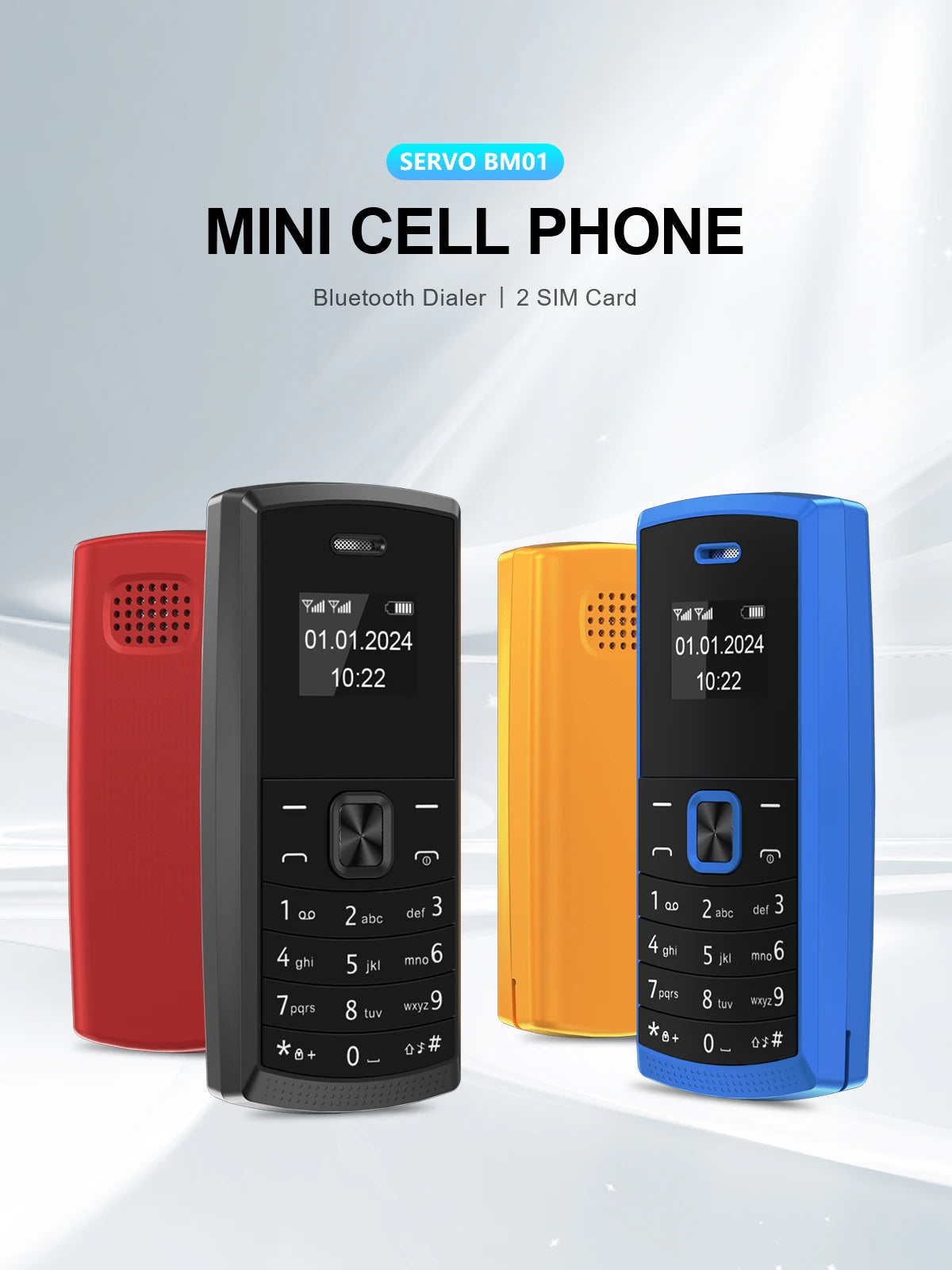 SERVO BM01 Mini Handy Magische Stimme Kurzwahl Bluetooth-Einwahl Anrufaufnahme 2 SIM Standby 2G GSM Kleines Ersatzhandy