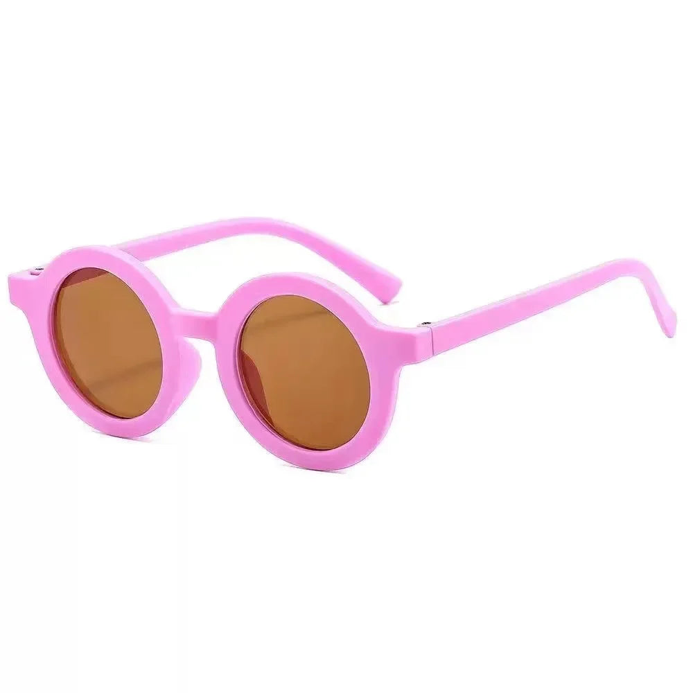 Accessoires pour bébé Nouvelle Lunettes de soleil Rétro pour bébé Couleur unie Anti-ultraviolets Lunettes rondes pour enfants UV400