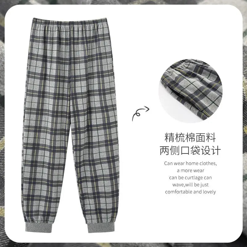 Nouveau style Vente chaude Coton carreaux Pyjama Pantalon pour Adultes Ameublement Coton Pantalon Coton Pyjama Homme Bas de sommeil Vêtements d'intérieur