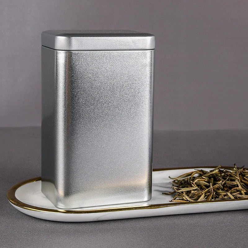 Metal Retro Square Tea Can Candy Food Storage Case Spices Sealed Packaging Box Tinplate Empty Cans Container Storage Box
