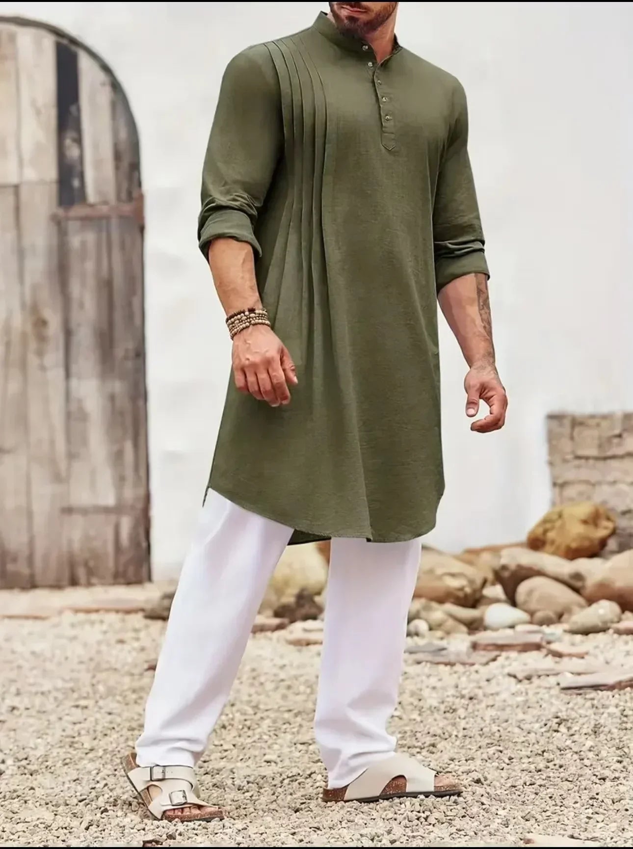 Chemise musulmane ample en coton pour homme du Moyen-Orient, arabe, malaisien, nouveauté 2025