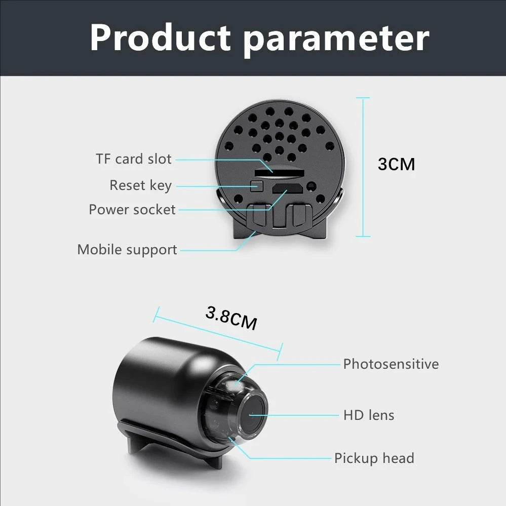 Mini caméra 1080P Nouvelle X5 Vision Nocturne Légère Portable Caméras Premium Détection de Mouvement Caméra de Surveillance Sans Fil