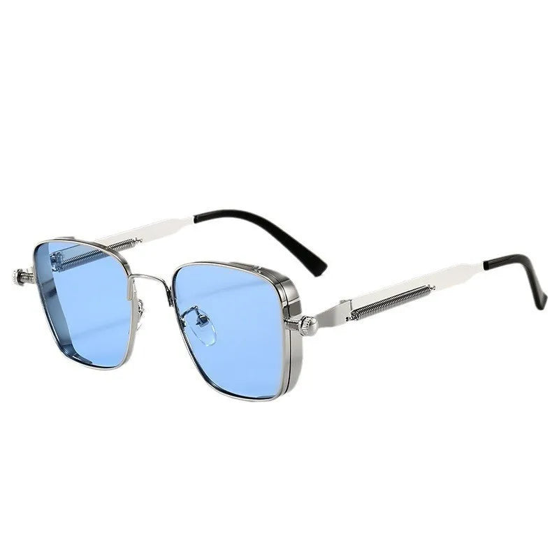 New Eyeglasses Vintage Steampunk Square Metal Sunglasses Fashionable Versatile Unisex Eyewear Unique Statement Style Sun Glasses