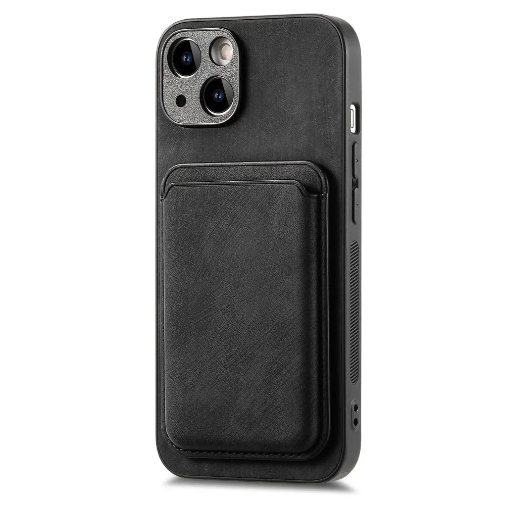 Vintage-Lederhülle mit abnehmbarem magnetischem Kartenhalter für iPhone 17 Air 16e 16 Pro Max 15 14 Plus 13 12 11