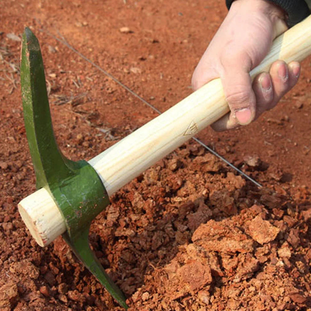 Steel Garden Steel Hollow Hoe Household Pickaxe Convenient Gardening Tool Multifunctional Pickaxe Wood Handle Farming Tool