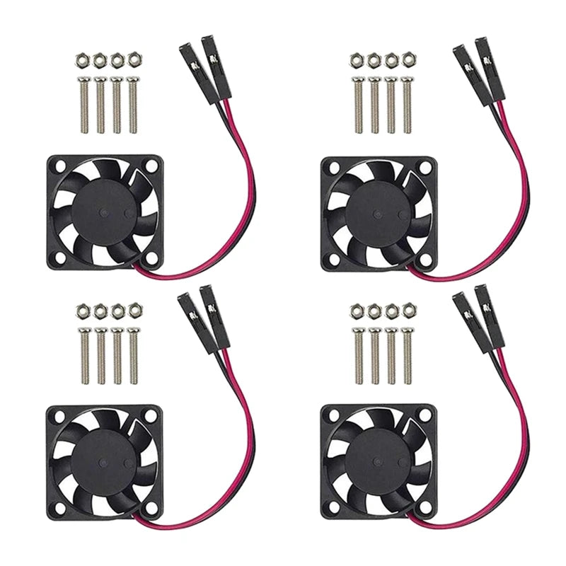 Radiateur ventilateur CPU sans balais 4 pièces 3,3 V 5 V pour Raspberry Pi4 Pi3 B+, Pi 3, Pi 2, Pi 1 B+