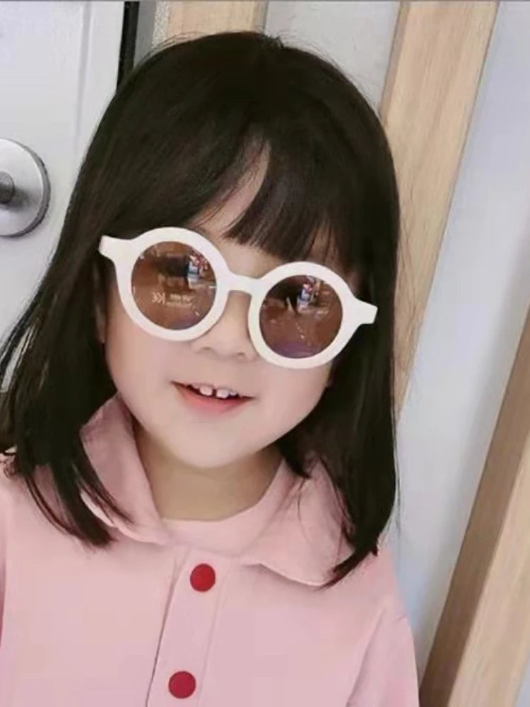 Accessoires pour bébé Nouvelle Lunettes de soleil Rétro pour bébé Couleur unie Anti-ultraviolets Lunettes rondes pour enfants UV400